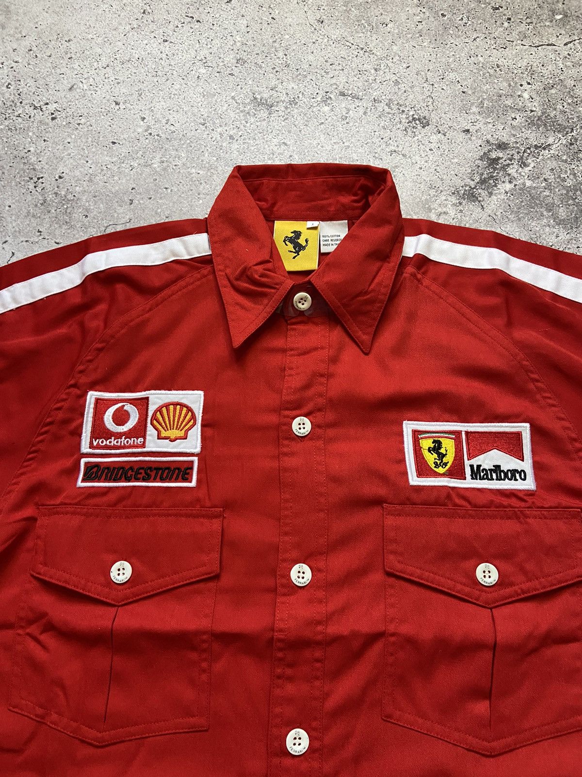Ferrari Vintage 90s FERRARI Marlboro Vodafone NEW Shirt Size US L / EU 52-54 / 3 - 4 Thumbnail
