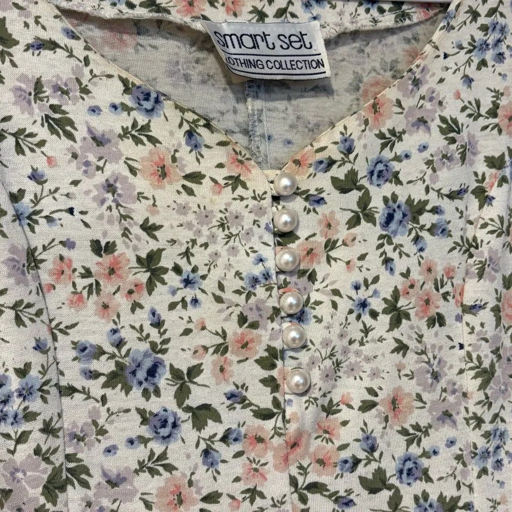 Vintage 90s cotton pearl button feminine tie waist skater dress Size M / US 6-8 / IT 42-44 - 7 Thumbnail