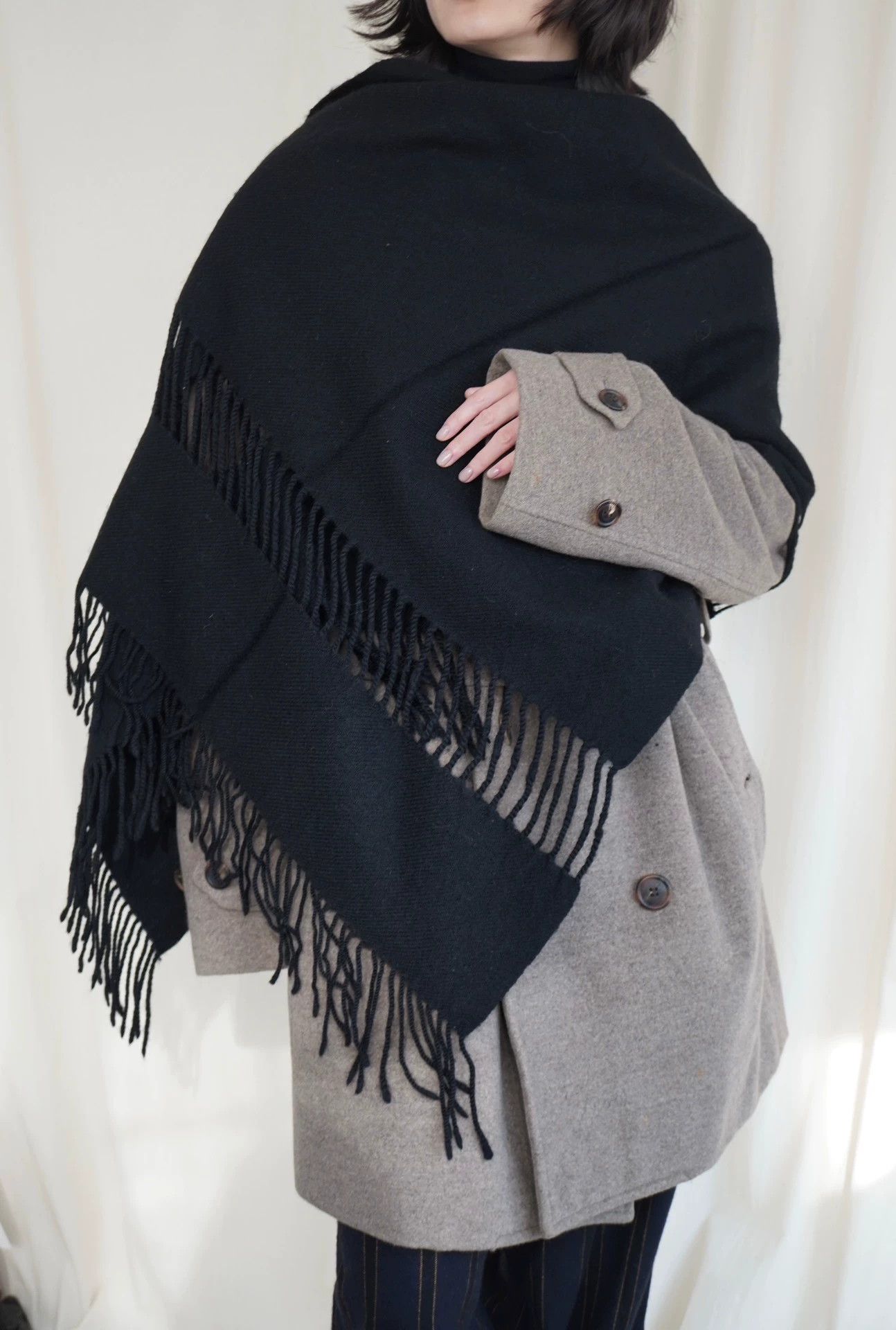 Y's Y's by Yohji Yamamoto 1990s Cutout Wool Scarf/Shawl Size ONE SIZE - 7 Thumbnail