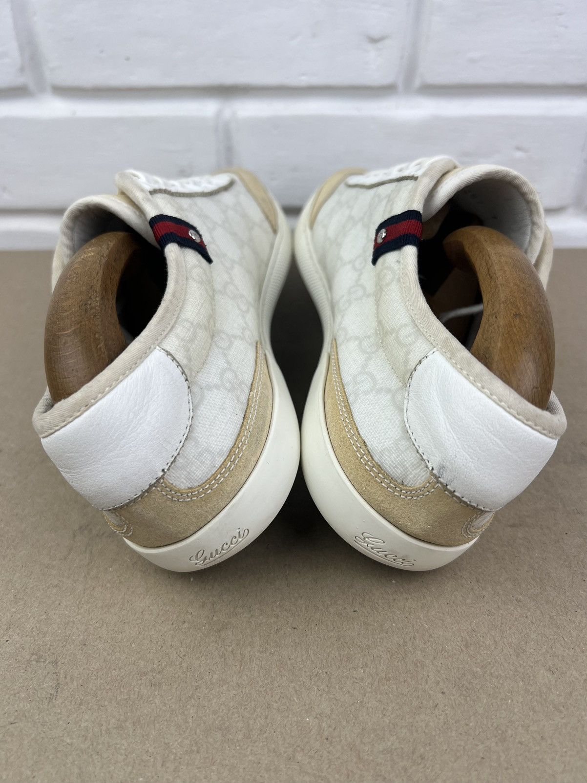 Gucci GUCCI Sneakers Suede Shoes GG Monogram Supreme Canvas White Size US 7.5 / EU 40-41 - 11 Thumbnail