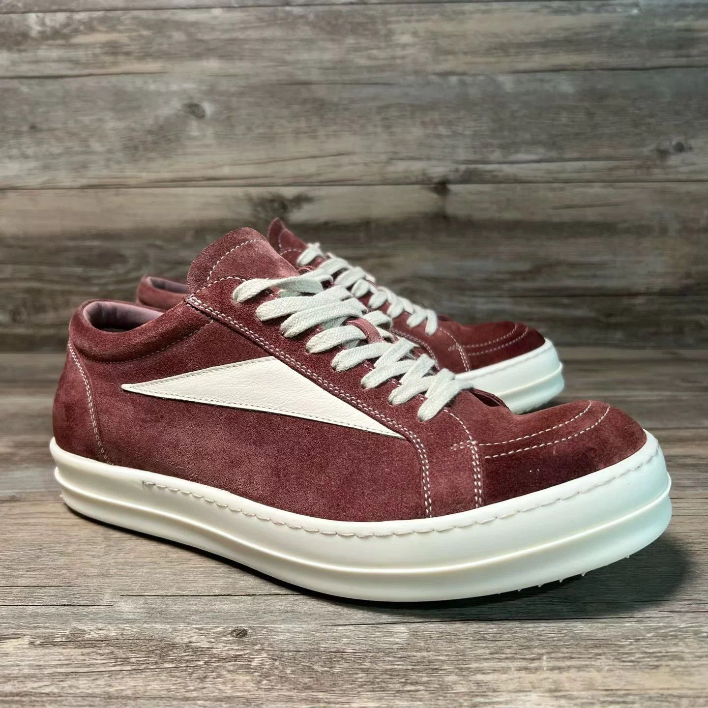 Rick Owens Rick Owens Ro, Vans 24ss, burgundy, brown, suede Size US 7 / EU 40 - 2 Thumbnail
