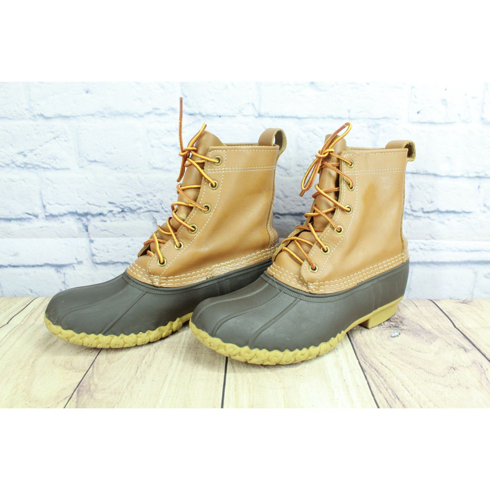 Leather LL Bean Women's Leather 8" Unlined Ankle Duck Boots Size 9 M Size US 9 / IT 39 - 2 Thumbnail