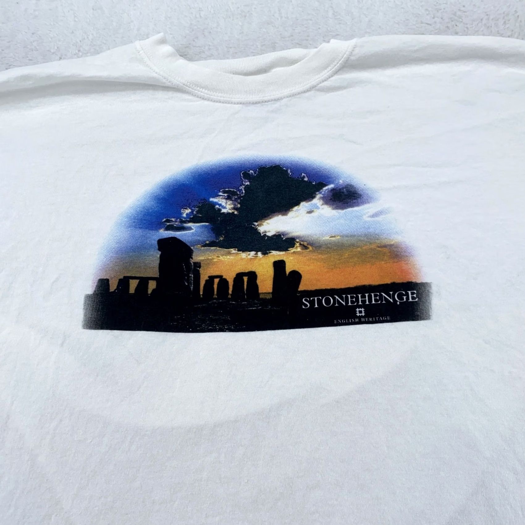 Vintage Stonehenge Shirt Mens Large English Heritage White Graphic Print Tee Travel Souvenir 90s? Size US L / EU 52-54 / 3 - 2 Thumbnail