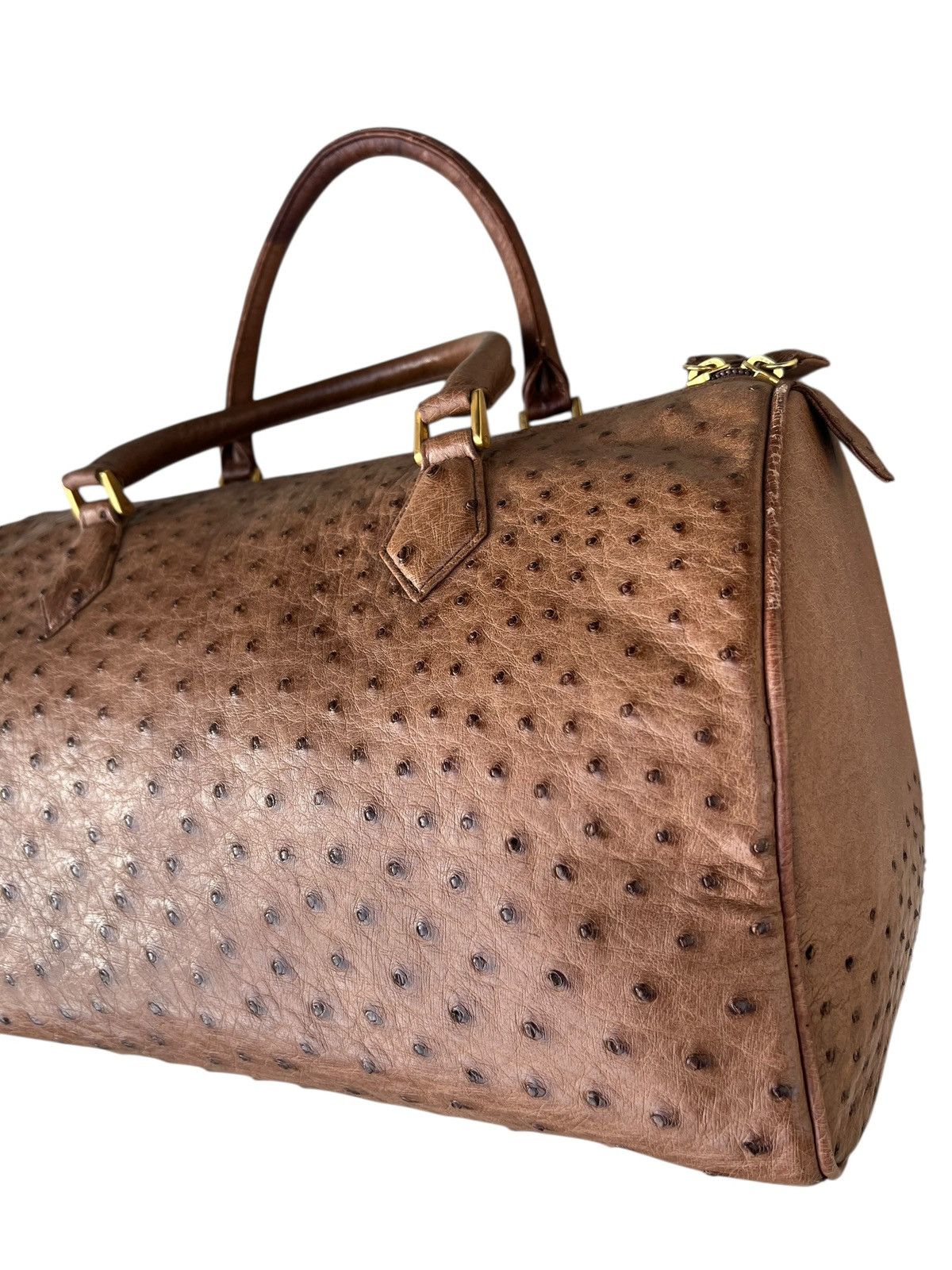 Leather Vintage JRA Japan Ostrich Leather Boston Bag Size ONE SIZE - 7 Thumbnail
