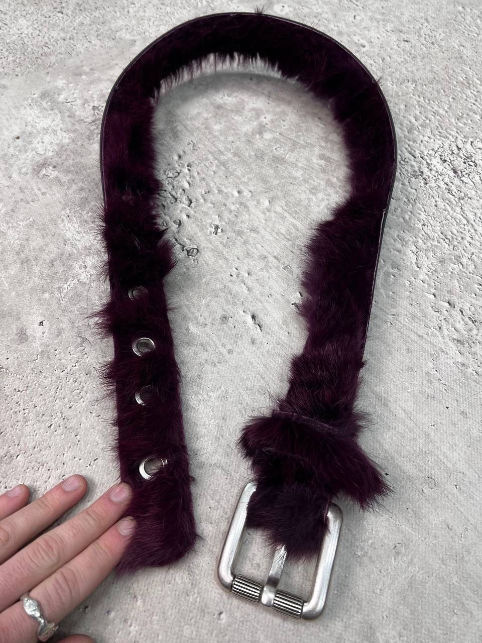 Japanese Brand × Vintage Vintage Belts Y2K fur Punk leather belt Japanese Size ONE SIZE - 3 Thumbnail