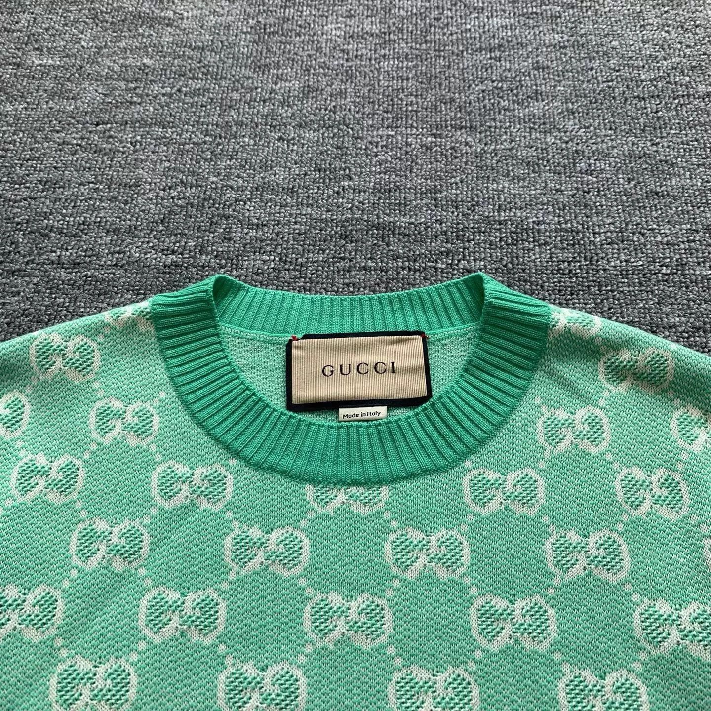 Gucci Gucci Green GG Monogram All Over Knit Sweater M 95 New Size M / US 6-8 / IT 42-44 - 8 Thumbnail