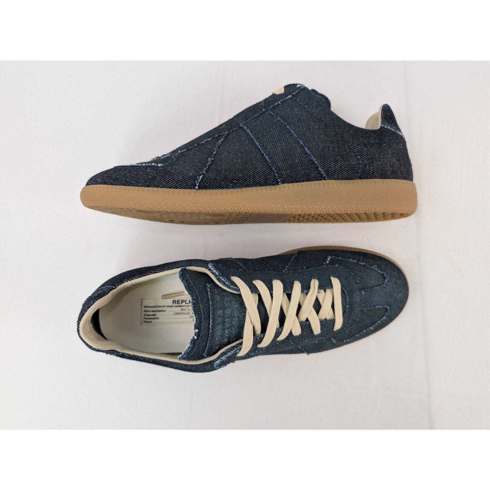 Maison Margiela o1rshd1 Exclusive Denim Shoe low top sneakers in Blue/Brown Size US 8 / EU 41 - 1 Thumbnail