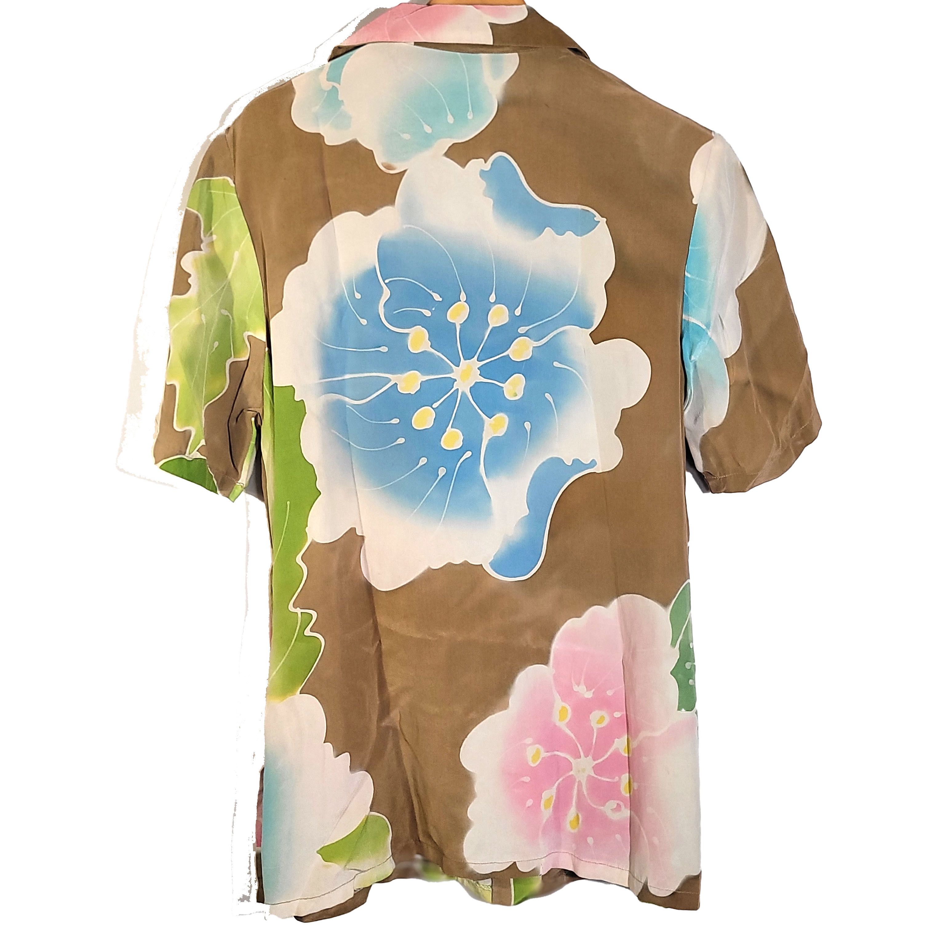 Other Women's 100% Silk Size L Short Sleeve Top Shirt SAA505 Size L / US 10 / IT 46 - 2 Thumbnail