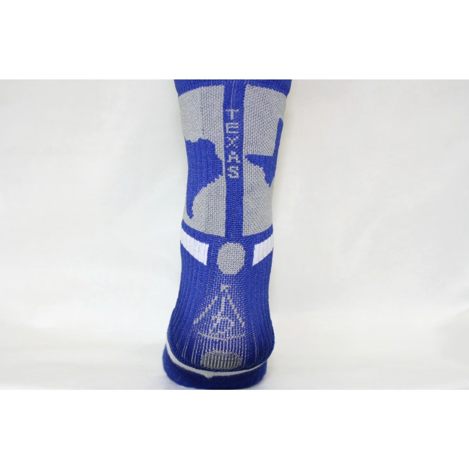 Vintage Rep It City Texas State Socks Mens Basketball Royal Blue Grey White CoolMax Socks Size ONE SIZE - 2 Thumbnail