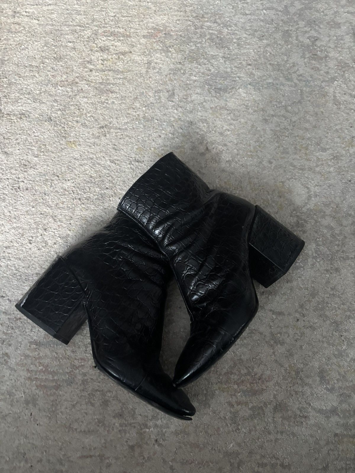 Dries Van Noten Croc embossed leather boots Size US 9 / IT 39 - 2 Thumbnail