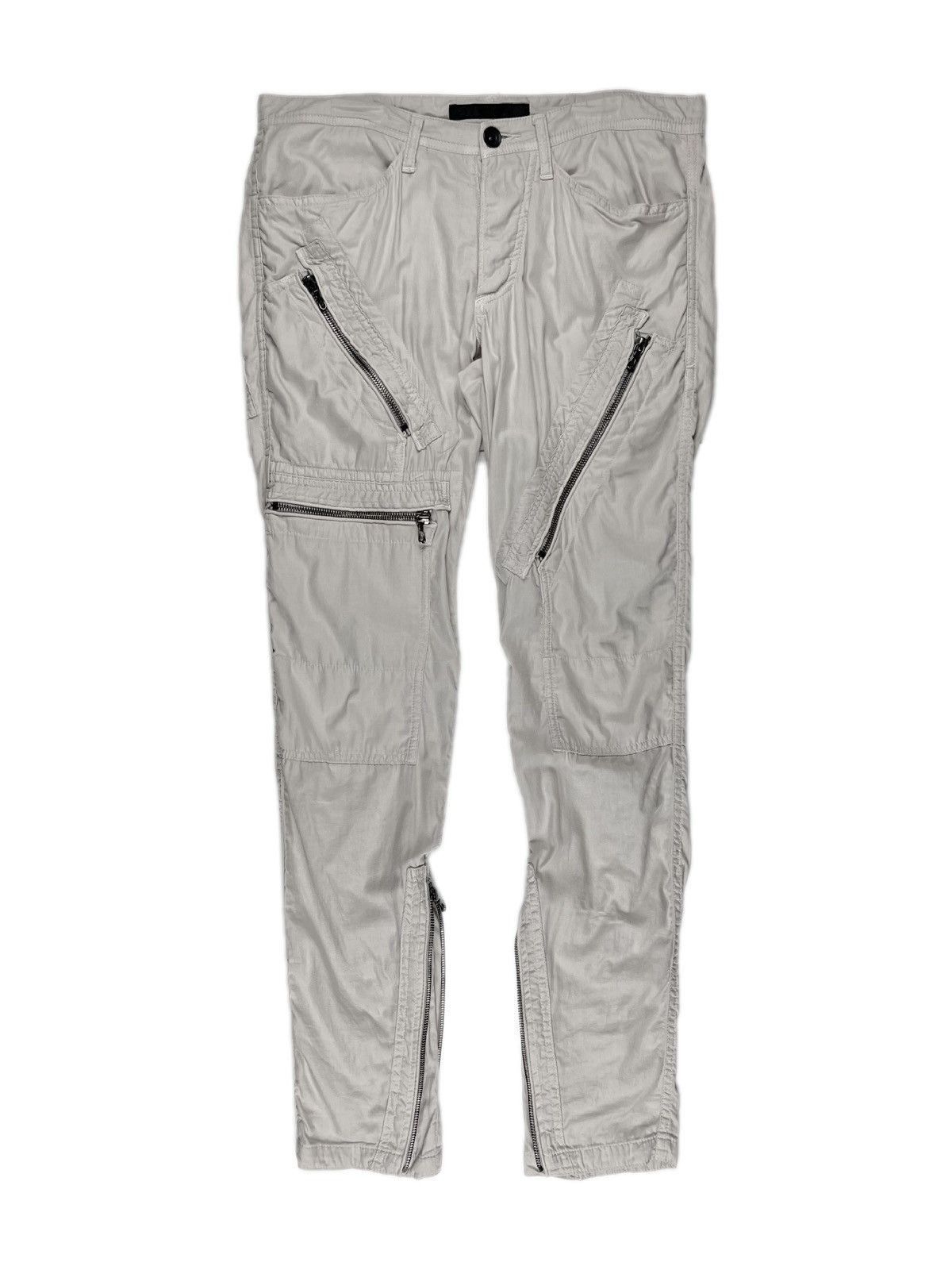 image of Fw09 Julius Zipper Parachute Cargo Pants in Bone, Men's (Size 28)