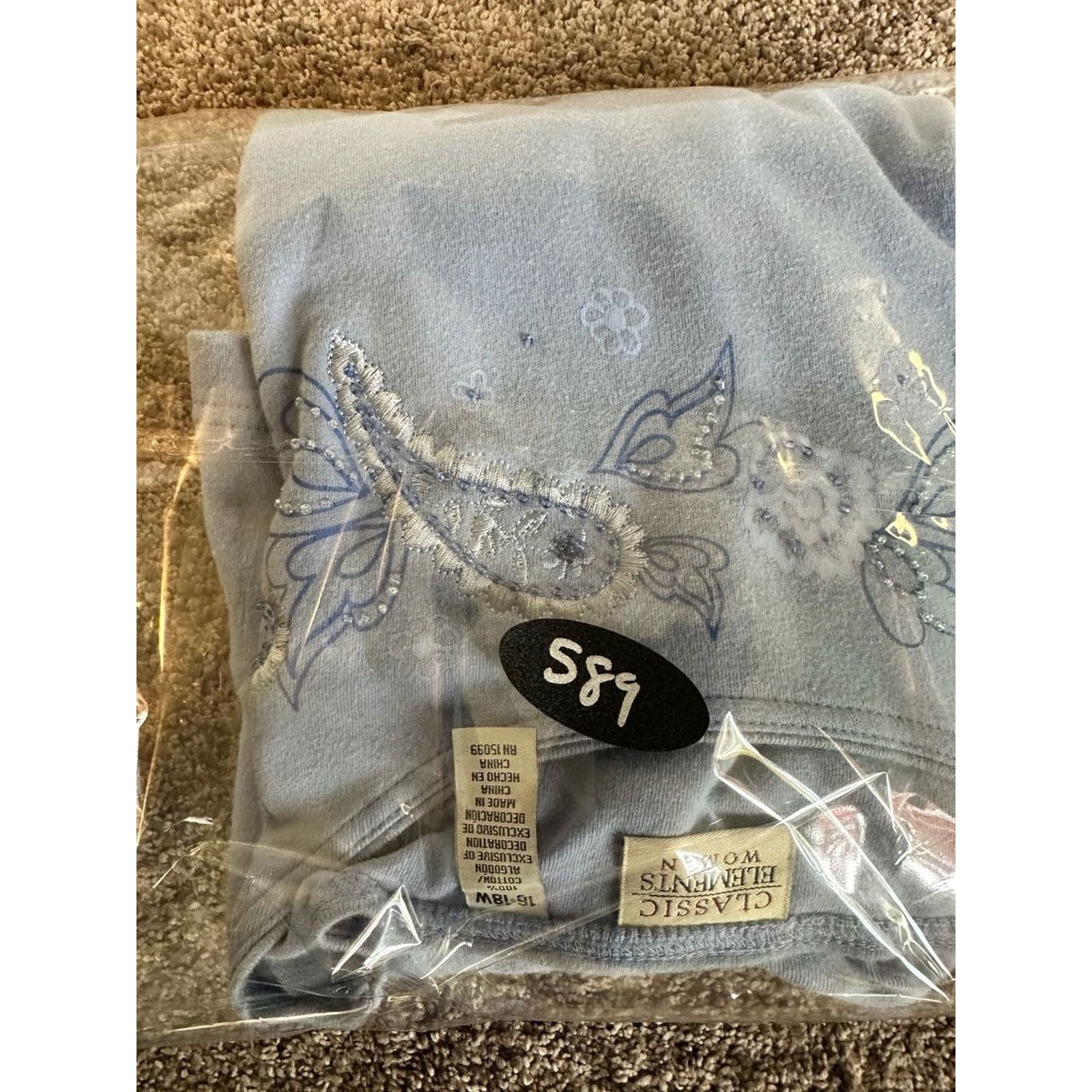 Other Woman Light Blue Embroidered Long Sleeve16-18W Size XXL / US 16-18 / IT 52-54 - 9 Thumbnail