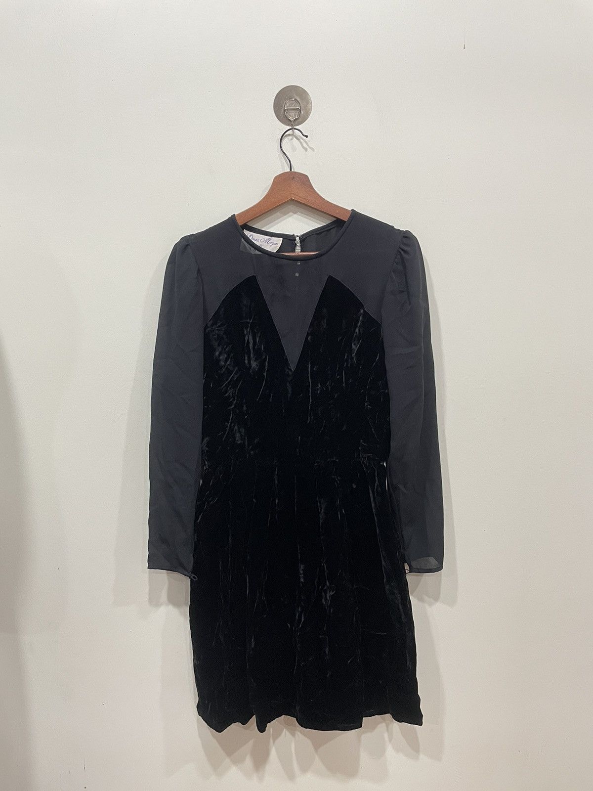 image of Donna Morgan Velvet Black Dress, Women's