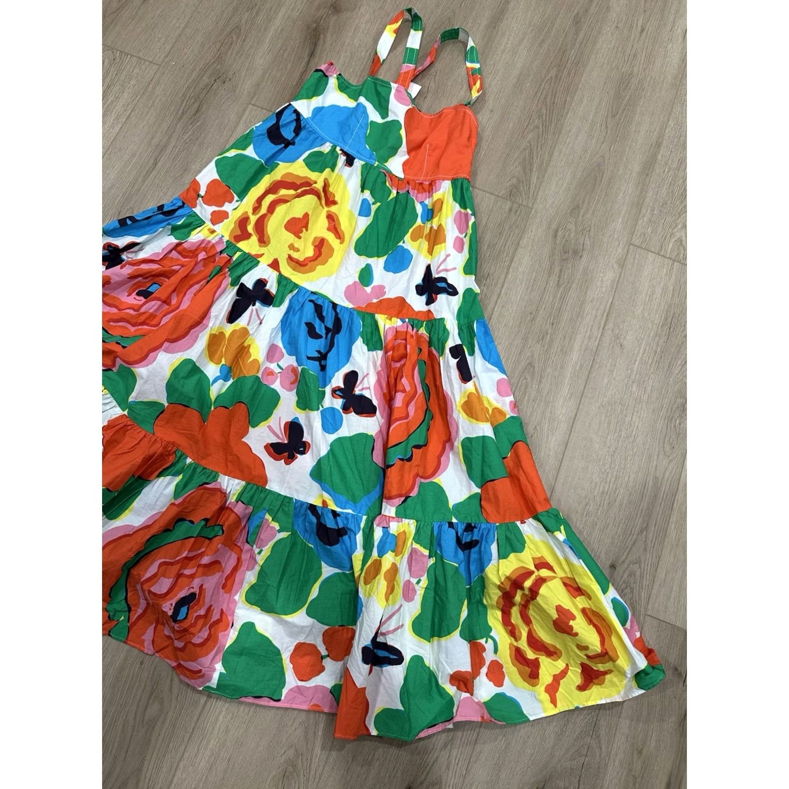 J.Crew NWT J.Crew Tiered Maxi Dress Floral Print Ratti Jardin Multicolor Size 6 Womens Maxi Dress Layered 2020s Size M / US 6-8 / IT 42-44 - 2 Thumbnail