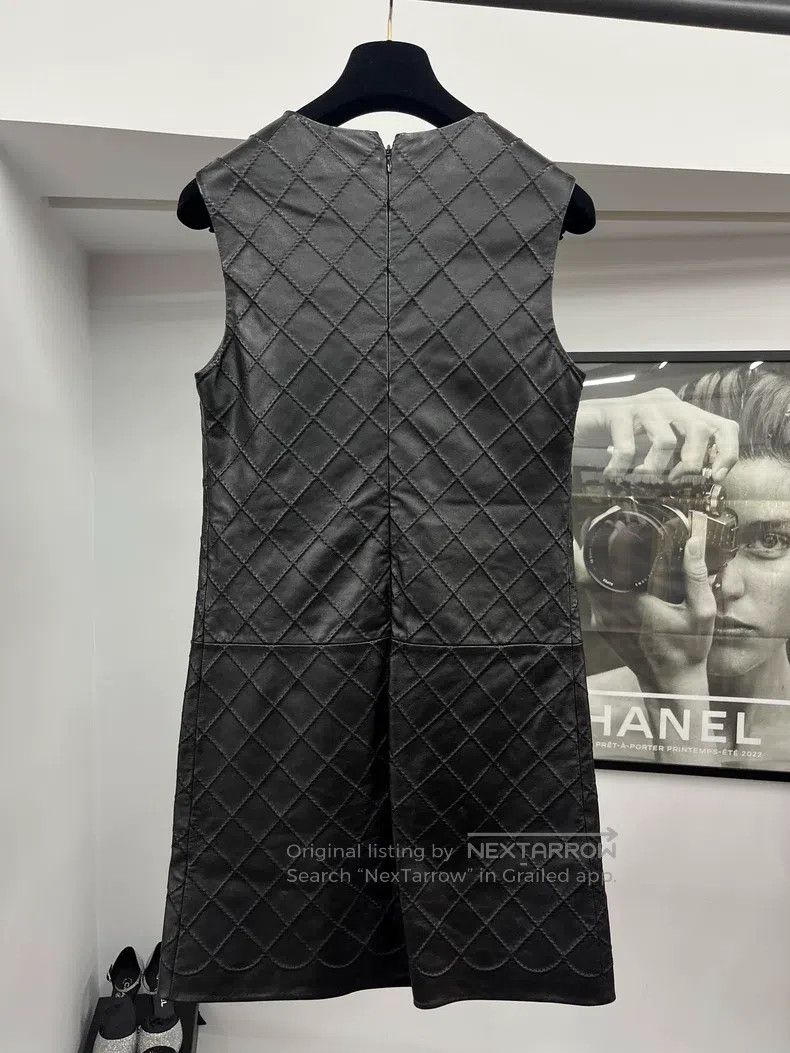 Chanel Chanel 23S black diamond checkered four-pocket leather ski Size XXS / US 00 / IT 34 - 3 Thumbnail