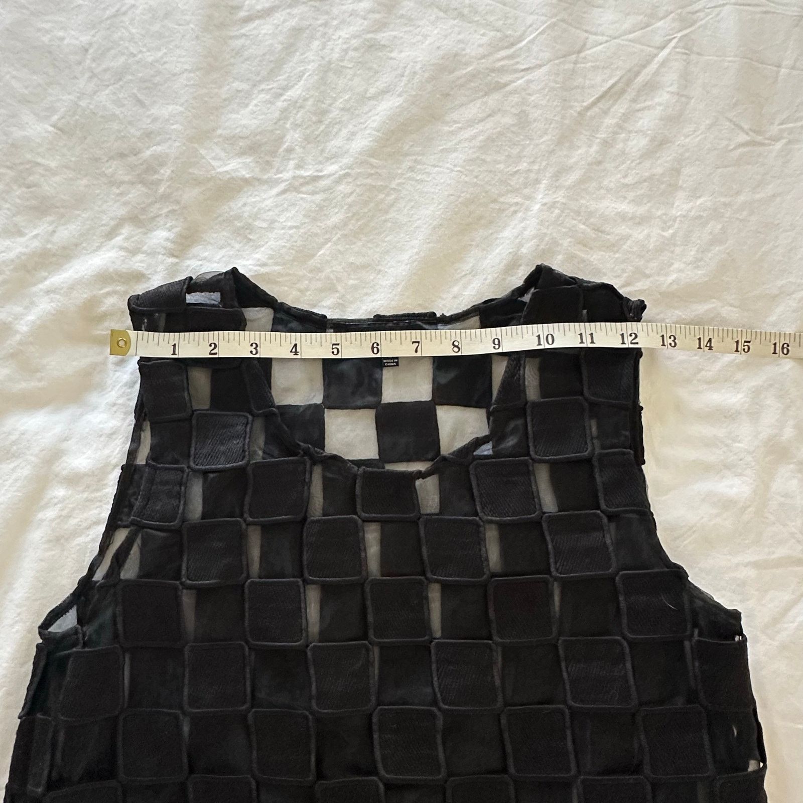 Other Women's Black Checkered Mesh Lined Sleeveless Top Size S Size S / US 4 / IT 40 - 4 Thumbnail