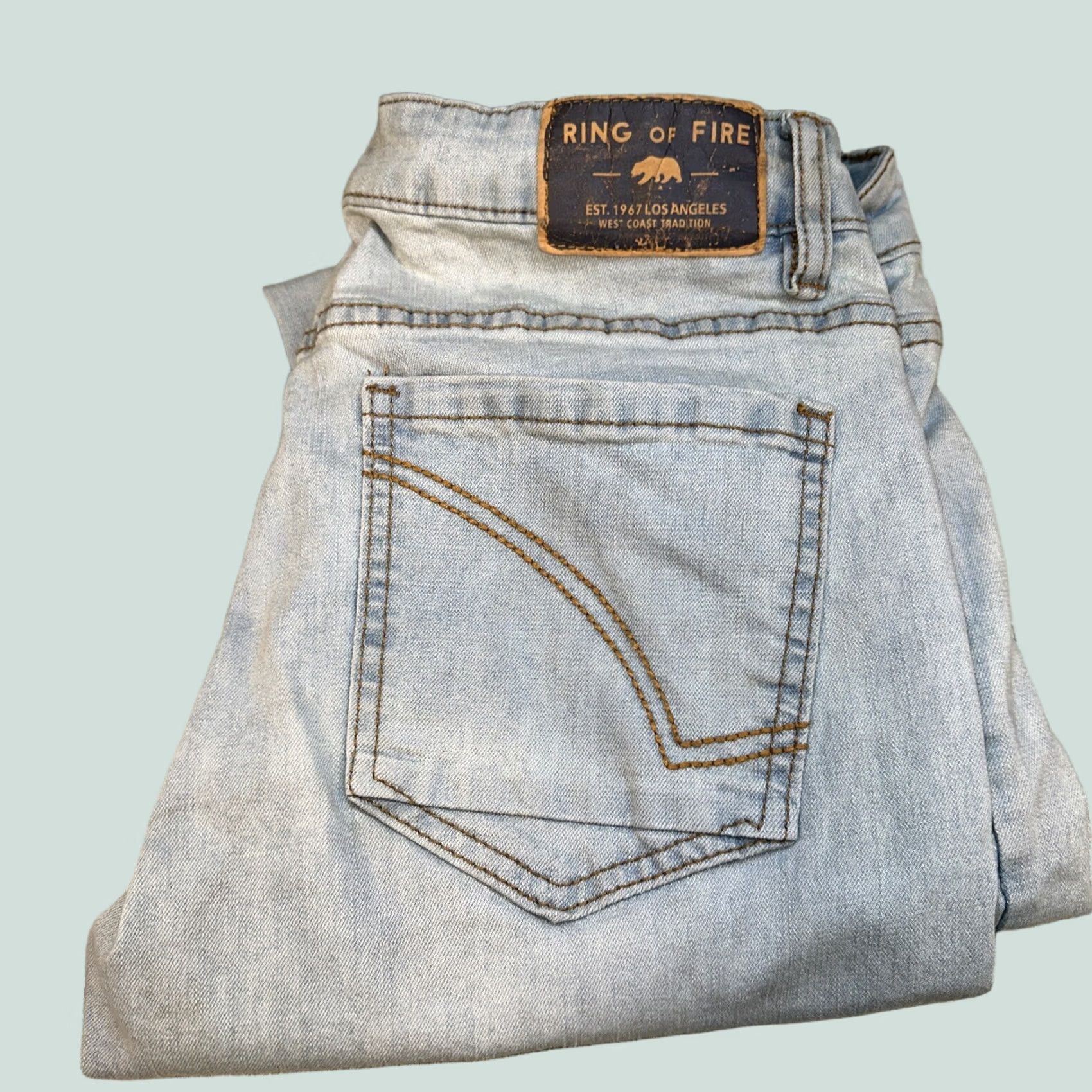 Ring Of Fire Ring of Fire Jeans Men 31x30 Denim Slim Regular Blue Cotton Blend Logo Casual Skinny Pants Size US 31 - 1 Thumbnail