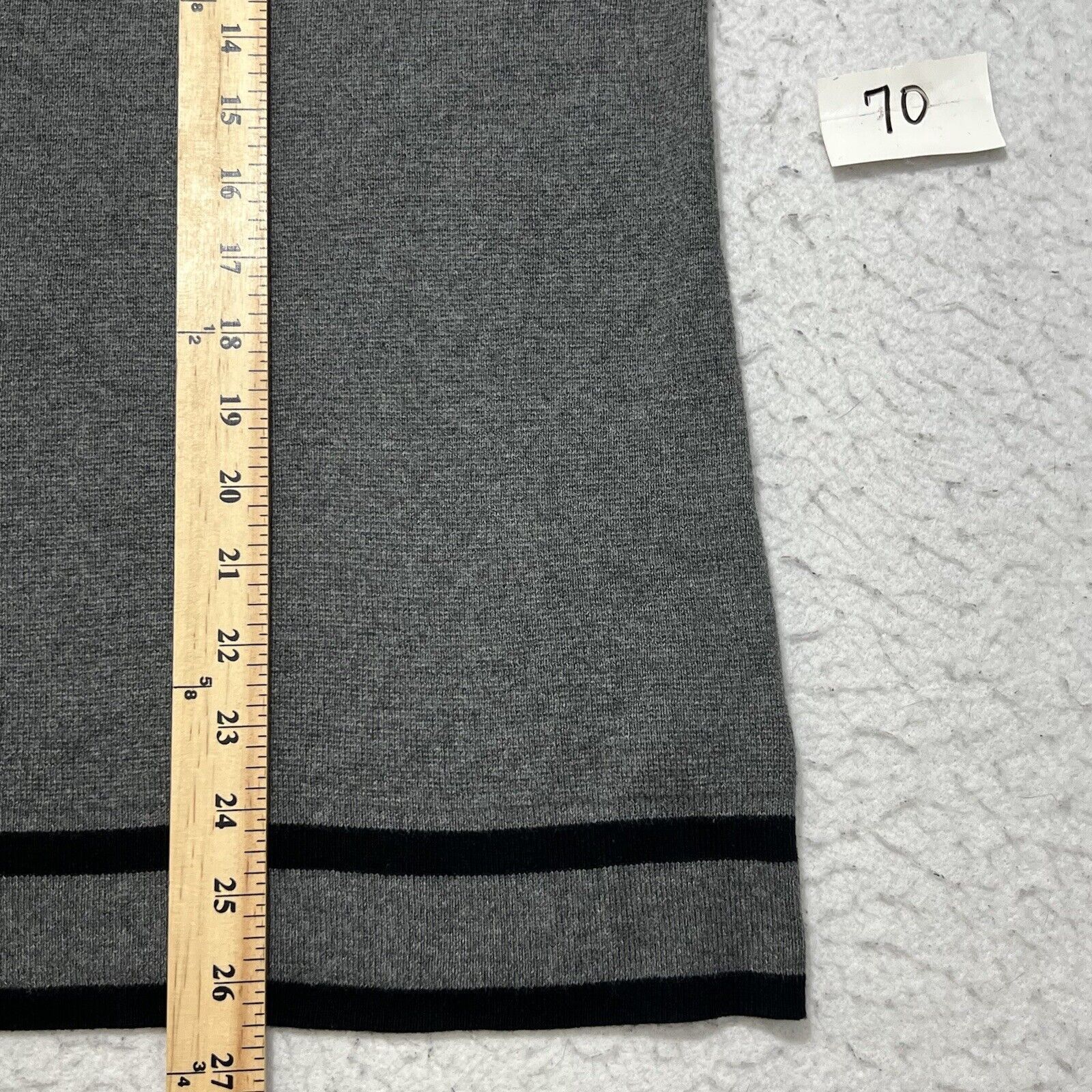 Izod IZOD Bell Sleeve Crewneck Pullover Sweater Gray Black Stripe Size XS / US 0-2 / IT 36-38 - 9 Thumbnail