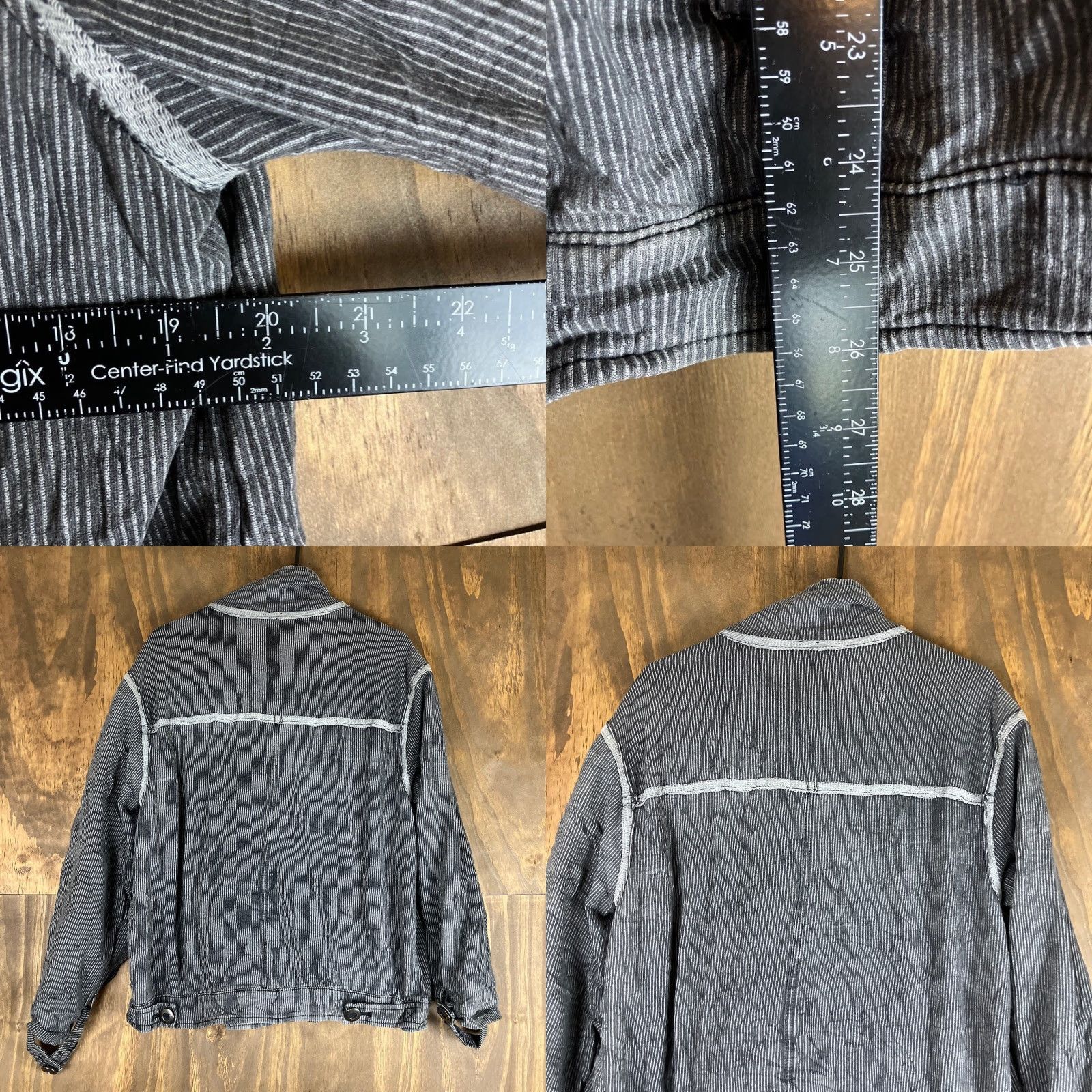 Free People Free People Womens Jacket Gray Charcoal Railroad Stripe Moto Stretch Small Jacket Women Regular S Gray Striped Casual Everyday Warmth Womens Size S / US 4 / IT 40 - 8 Thumbnail