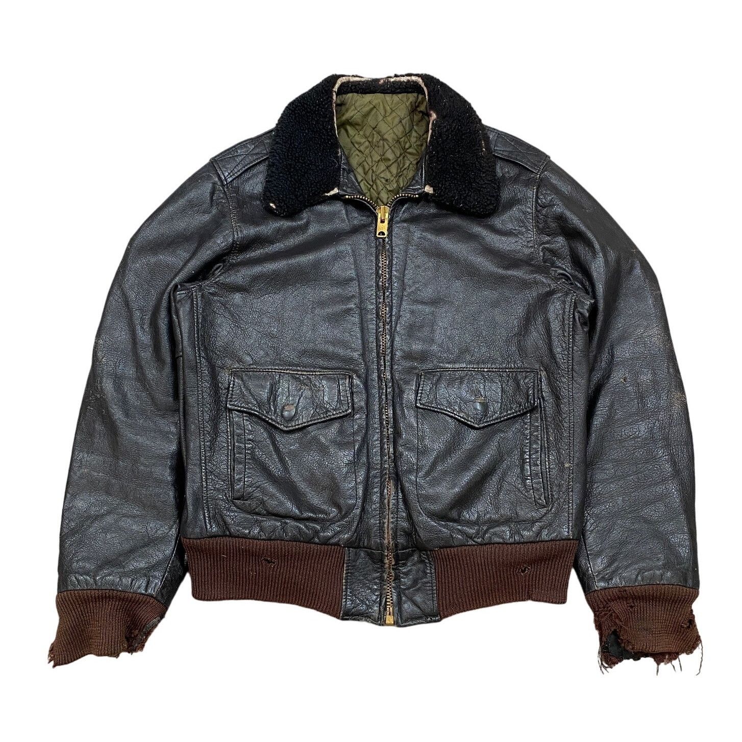 Vintage True Vintage 50s 60s Aviator Bomber Flight Jacket Talon L Size US L / EU 52-54 / 3 - 1 Thumbnail