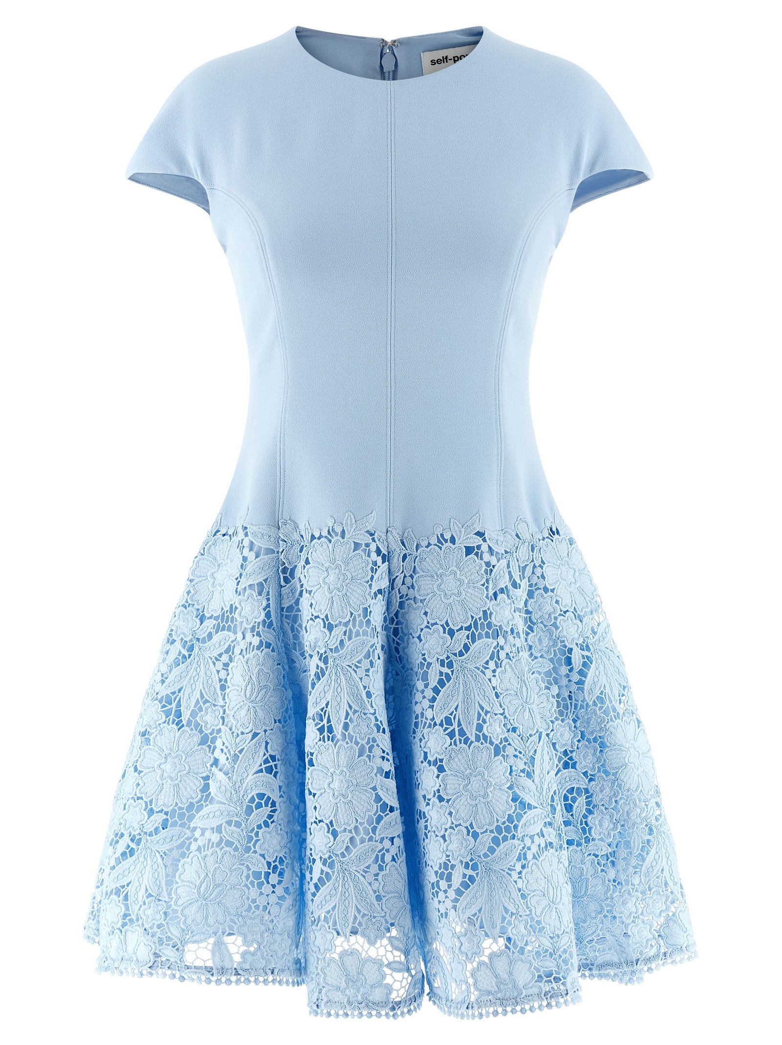 Self-Portrait 'Blue Crepe Lace' dress Size M / US 6-8 / IT 42-44 - 1 Thumbnail