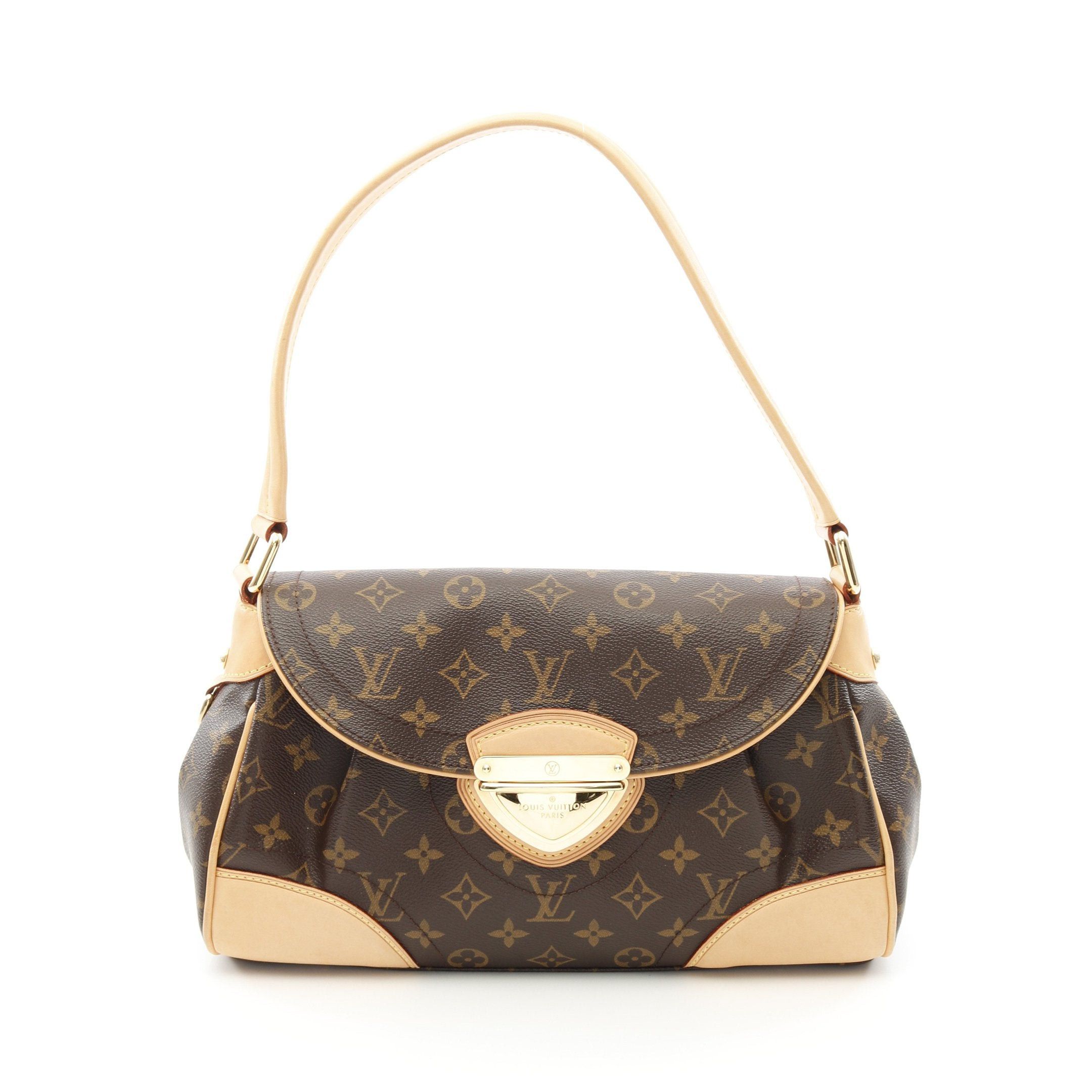 Louis Vuitton Beverly Mm Monogram Shoulder Bag Leather Brown