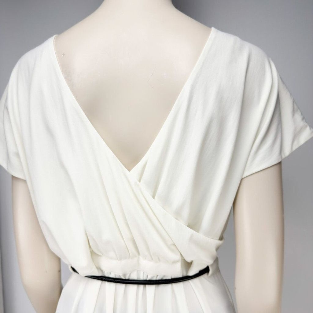 ADAM ET ROPE ADAY Minimalist Multiway White Maxi Dress with Black Belt S Size S / US 4 / IT 40 - 13 Thumbnail
