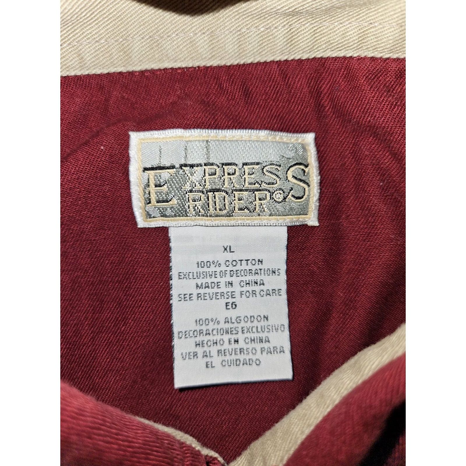 Express VINTAGE Express Rider Shirt XL Red Western Cowboy Button Down Long Sleeve Men's Size US XL / EU 56 / 4 - 2 Thumbnail