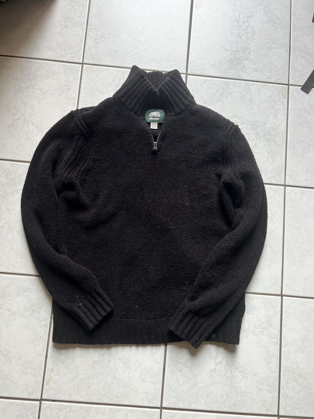 Roots Roots Black Fleece Quarter Zip Jacket Size US M / EU 48-50 / 2 - 1 Thumbnail