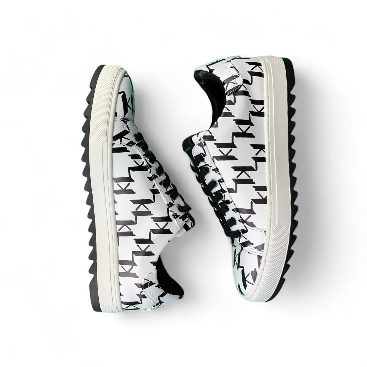 Karl Lagerfeld KARL LAGERFELD - White Leather Sneakers Logo Size US 10.5 / EU 43-44 - 7 Thumbnail