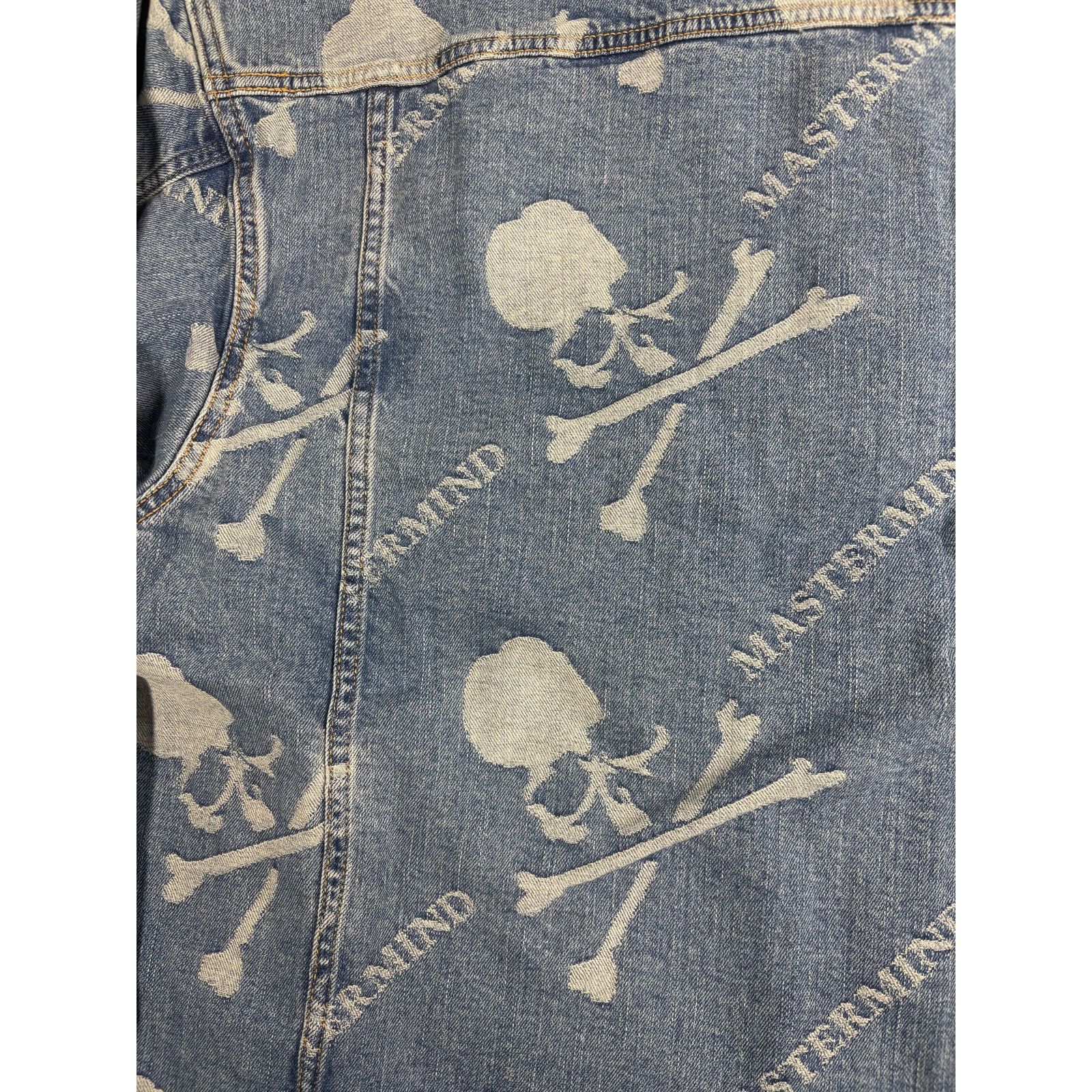 Mastermind Japan Mastermind Vs. Bape Monogram Denim Trucker Jacket Size Small Size S / US 4 / IT 40 - 6 Thumbnail