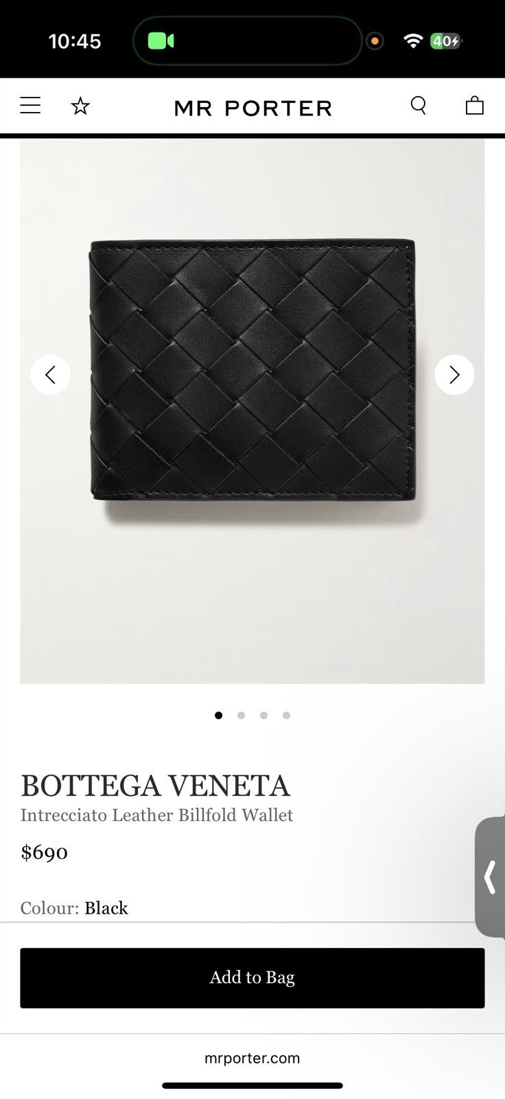 Bottega Veneta Intrecciato leather billfold wallet Size ONE SIZE - 1 Thumbnail