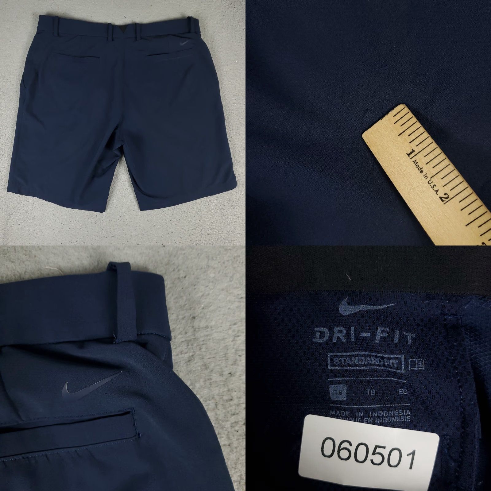 Nike VINTAGE Nike Shorts Mens Size 38 Flat Front Chino Navy Blue Casual Sportwear Size US 38 / EU 54 - 8 Thumbnail