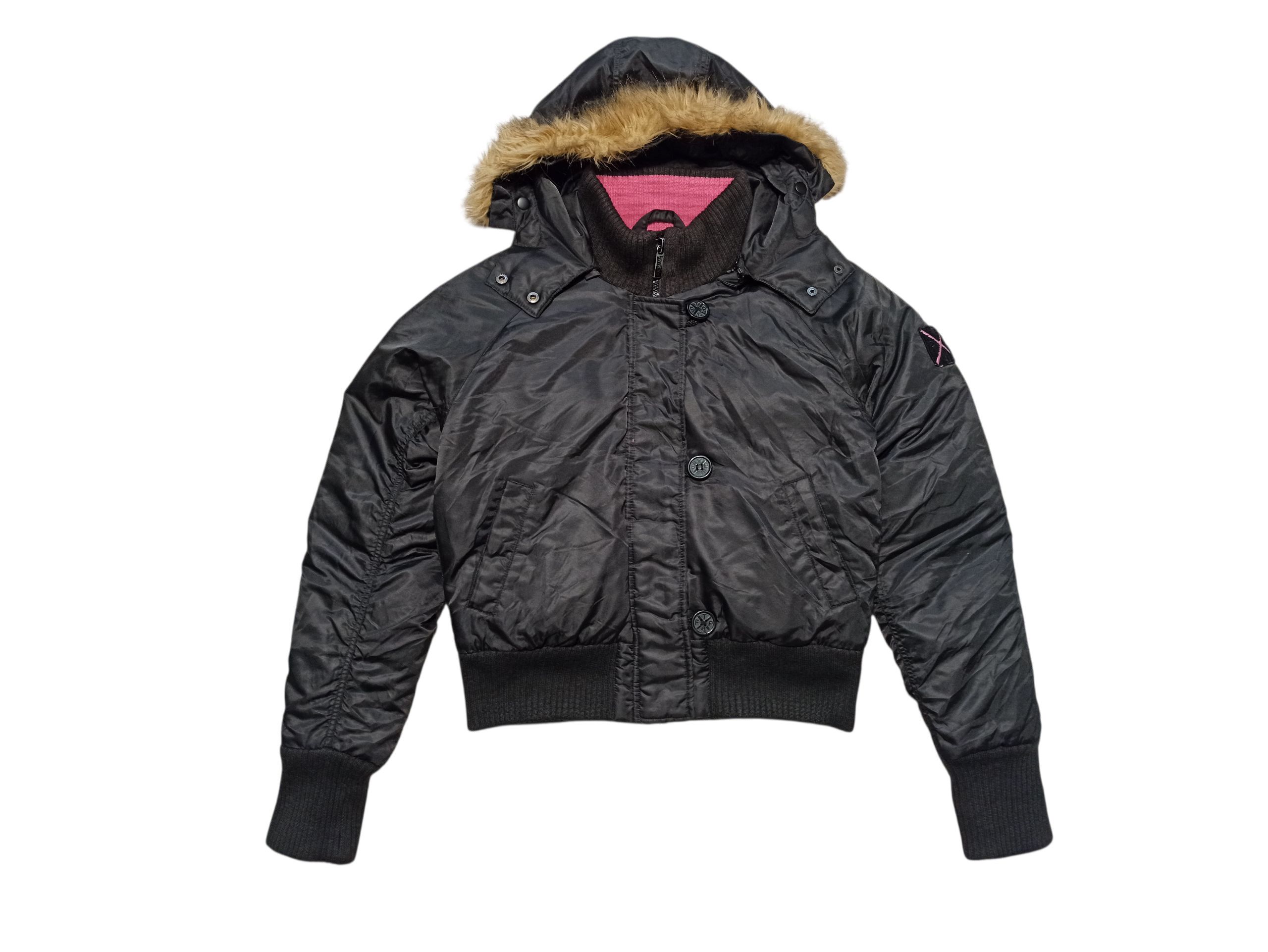 Freeman T. Porter Freeman T Porter M Down Bomber Black Pink Quilted Fur Hood Size M / US 6-8 / IT 42-44 - 1 Thumbnail