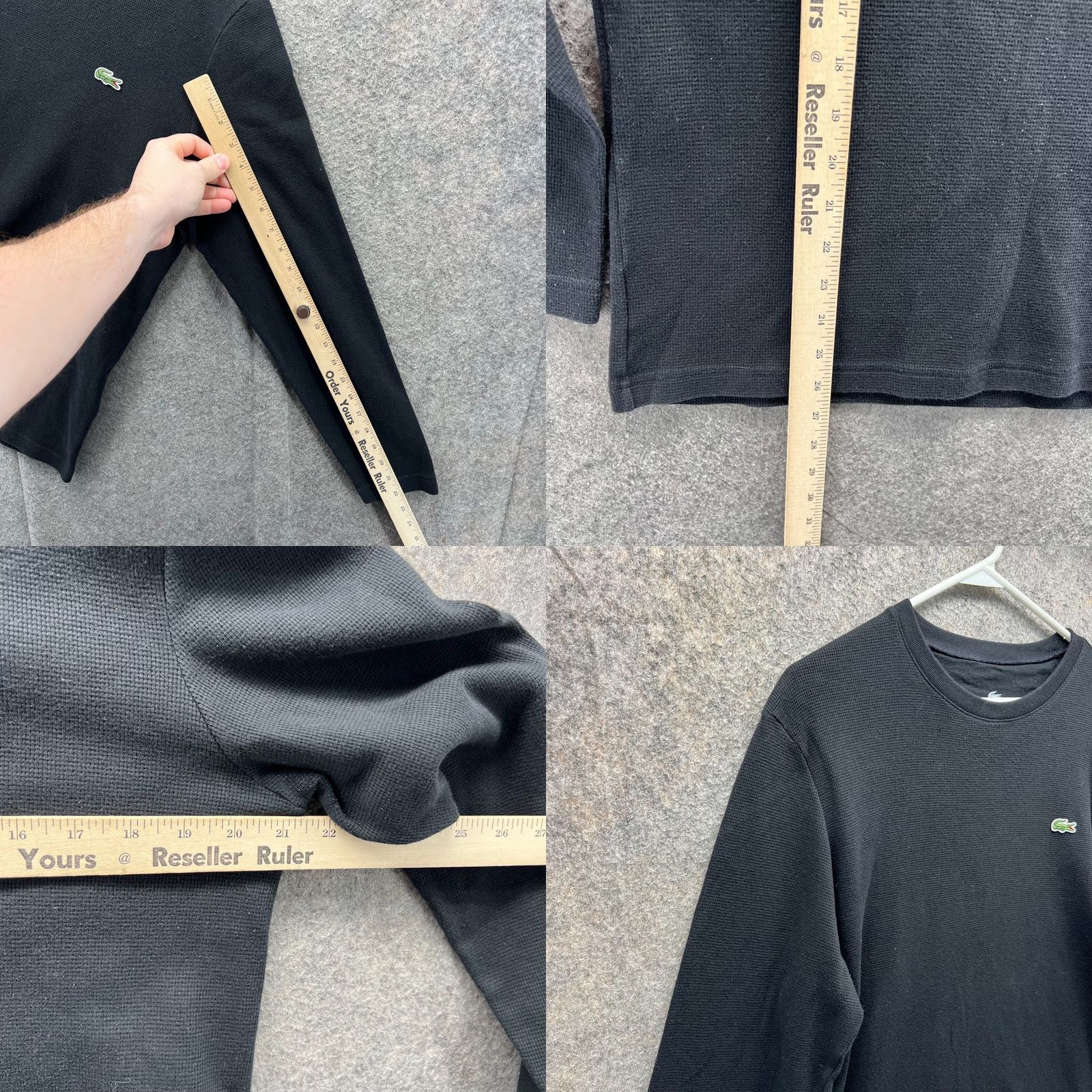 Lacoste Lacoste Shirt Mens XL Black Waffle Knit Long Sleeve Embroidery Pullover Luxury 6 Size US XL / EU 56 / 4 - 8 Thumbnail