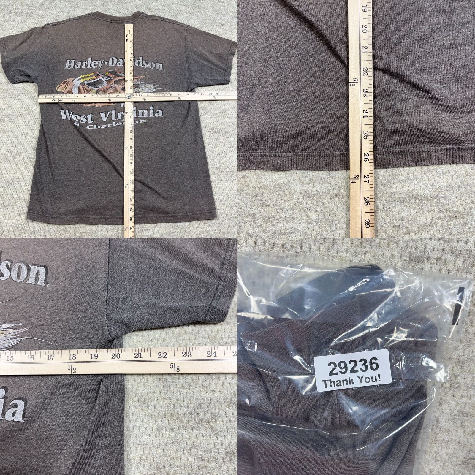 Harley Davidson Vintage Harley-Davidson Shirt Men L Gray Sun Faded Hog Pig Grunge Worn Grunge Logo 80s Retro Biker USA Short Sleeve Crew Neck T-Shirt Cotton Jersey Size US L / EU 52-54 / 3 - 10 Thumbnail