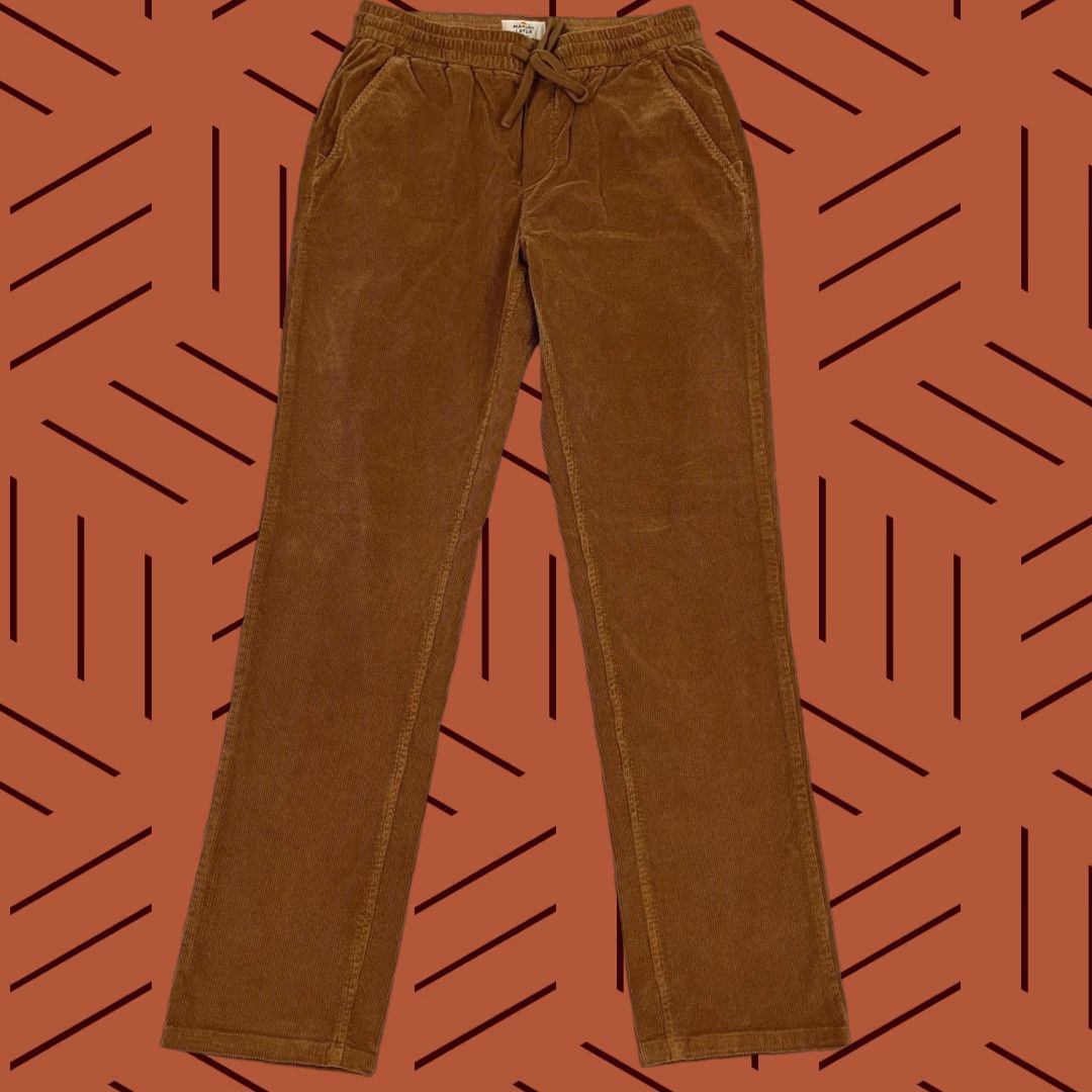 Marine Layer VINTAGE? No — Marine Layer Slim Fit Chino Pants Mens Medium x 30" Brown Corduroy 5-Pocket Zipper Button Flat Front Slim Rise Mid Size US 31 - 1 Thumbnail