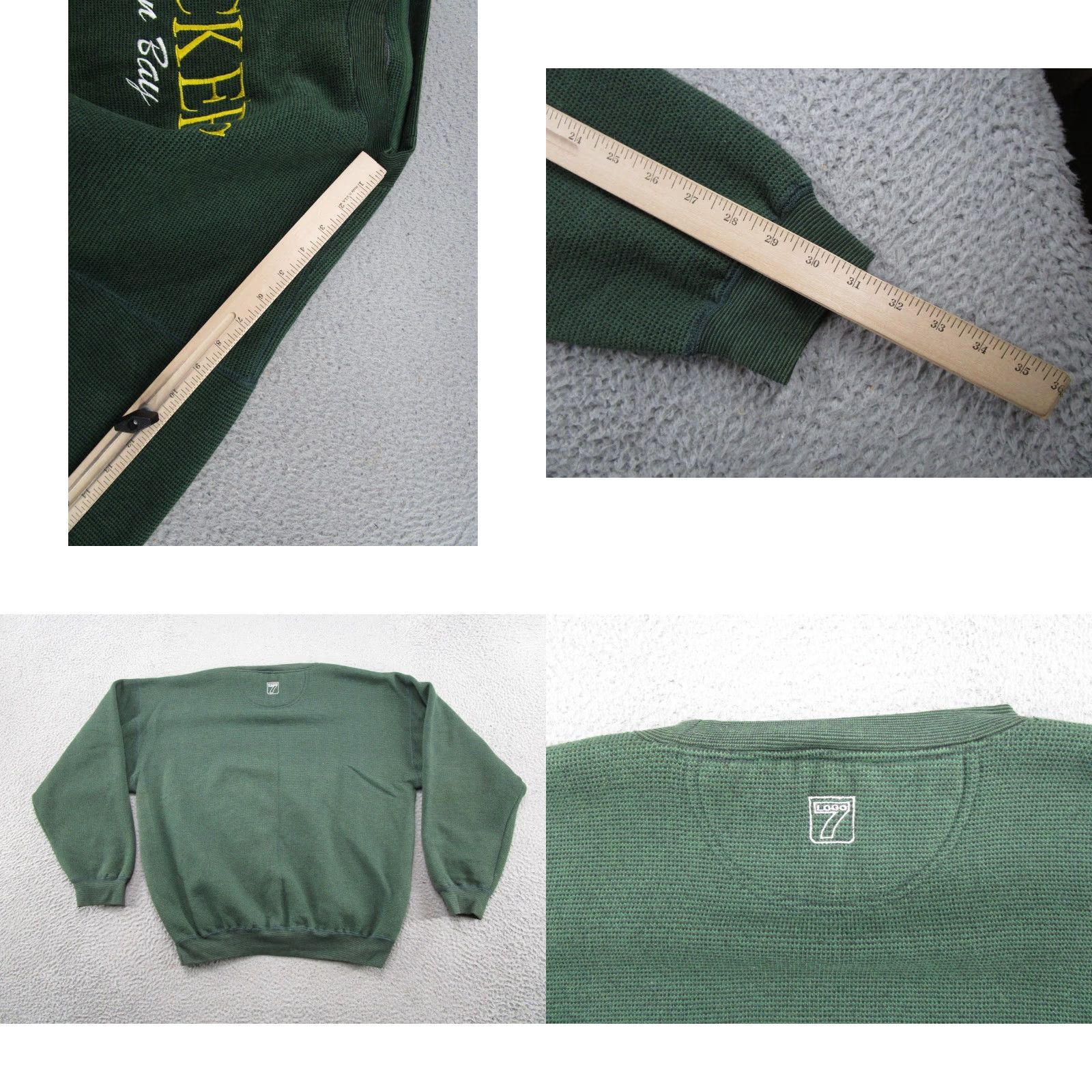 Logo 7 VINTAGE Green Bay Packers Embroidered Spell Out Crewneck Sweatshirt Hoodie L Mens Size US L / EU 52-54 / 3 - 8 Thumbnail