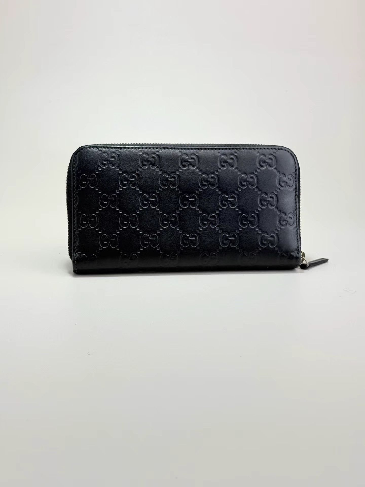 Gucci GUCCI Black Embossed Full Logo Long Wallet Size ONE SIZE - 2 Thumbnail