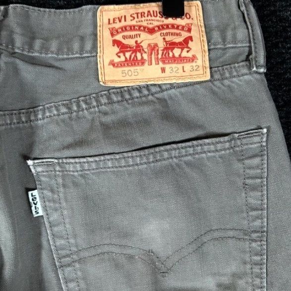 Levi's Levi's 505 Jeans Mens W32 L32 Grey Straight Regular Inseam 32 Denim Cotton Pant Vintage Y2K Mens Size US 32 / EU 48 - 5 Thumbnail