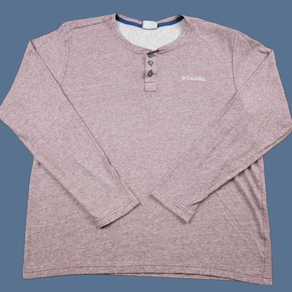 Vintage Columbia Henley Shirt Mens XL Purple Knit Long Sleeve Outdoor Casual Regular Fit Size US XL / EU 56 / 4 - 1 Thumbnail