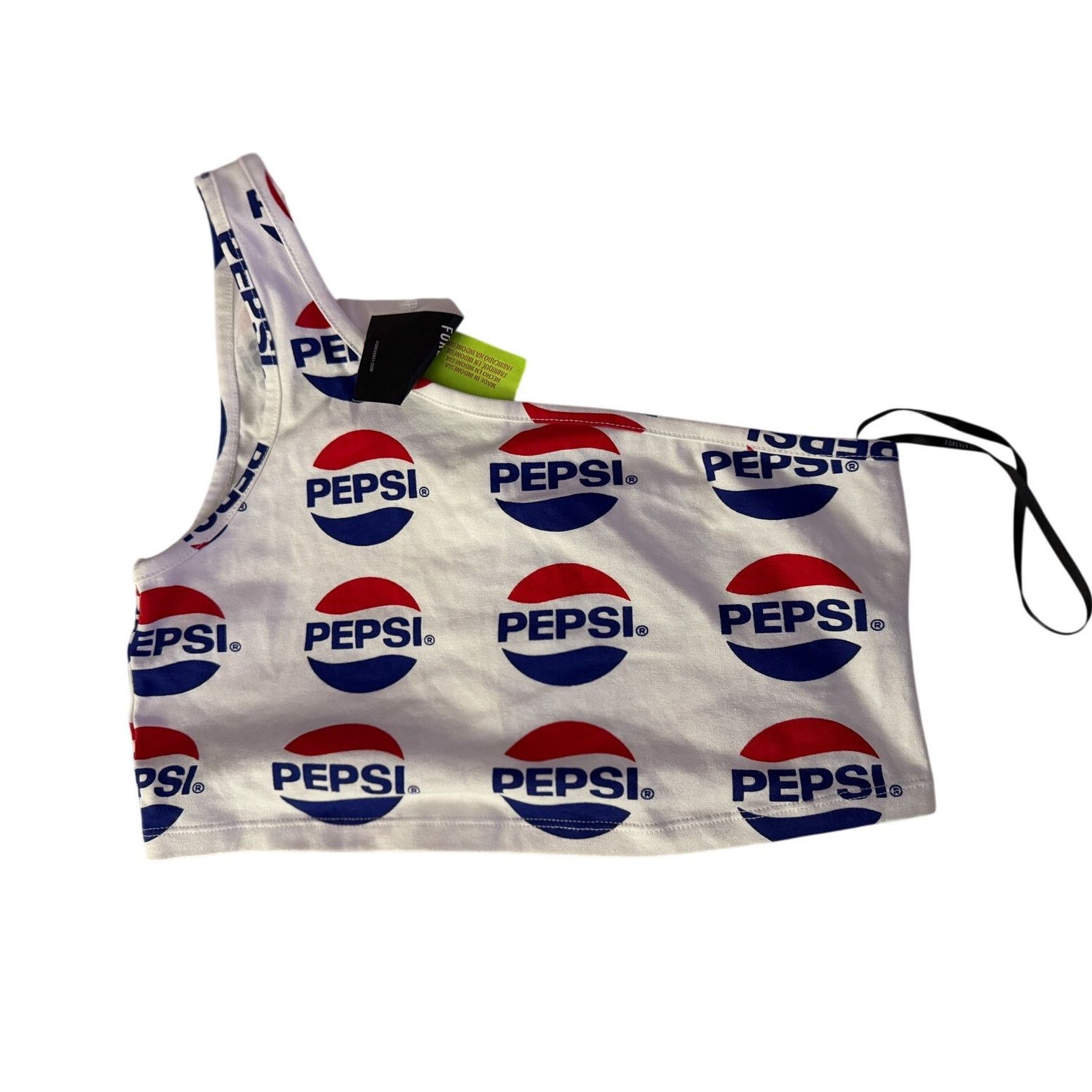 Forever 21 Forever 21 One Shoulder Crop Pepsi Tank Top Size L NWT Size L / US 10 / IT 46 - 1 Thumbnail