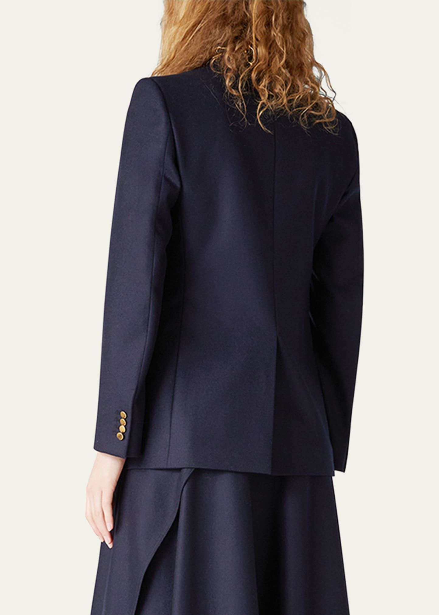Loro Piana o1w1db10825 FAO5976 Hellen Single-Breasted Jacket Navy Blue Size L / US 10 / IT 46 - 3 Thumbnail