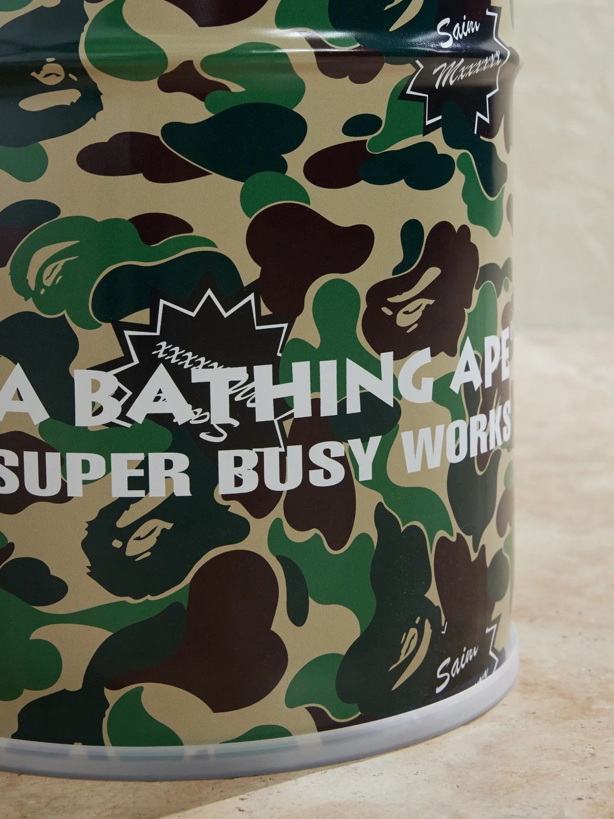 Bape × Saint Michael SAINT MXXXXXX + Bape Camouflage-Print Metal Can Stool Size ONE SIZE - 3 Thumbnail