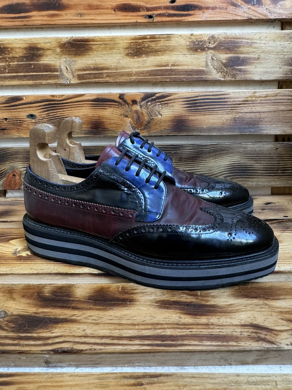 Prada Brogue platform leather derby Size US 8 / EU 41 - 2 Thumbnail