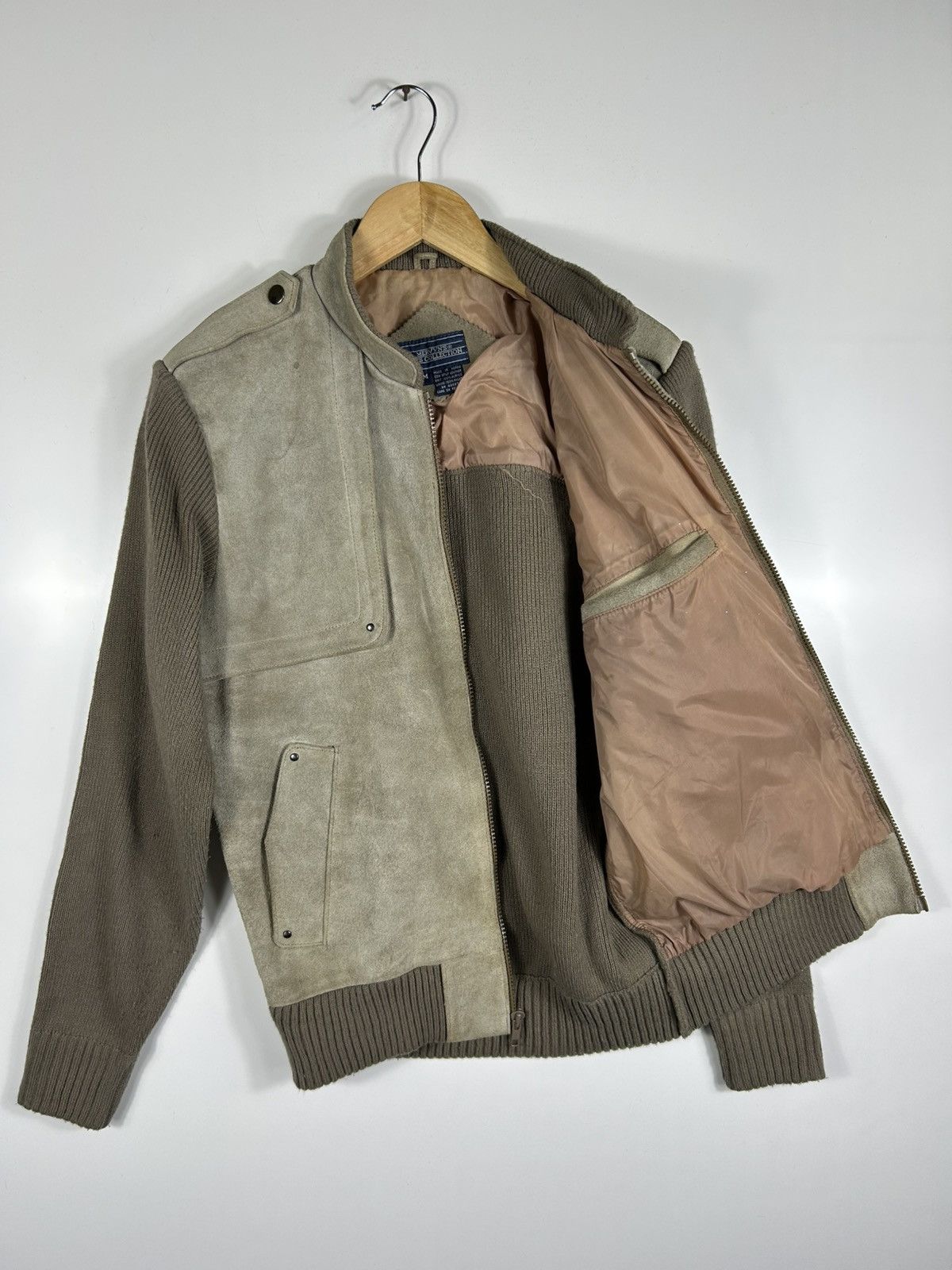 Japanese Brand ⚡️Vintage Mervyn’s Zipper Knit Sleeve Suede Leather Jacket Size US M / EU 48-50 / 2 - 8 Thumbnail