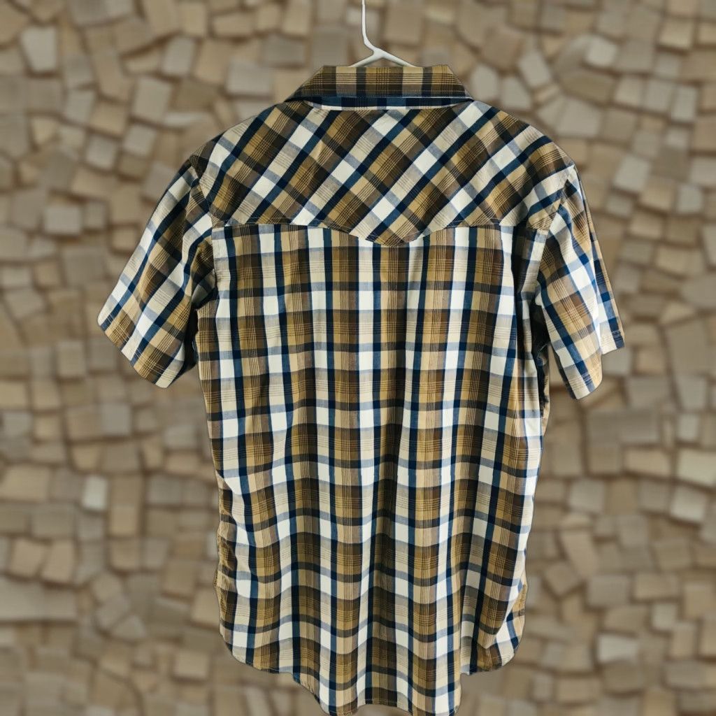Vintage High Noon Shirt Mens Size L Western Button Down Short Sleeve Plaid Pearl Snap Shirt Size US L / EU 52-54 / 3 - 1 Thumbnail