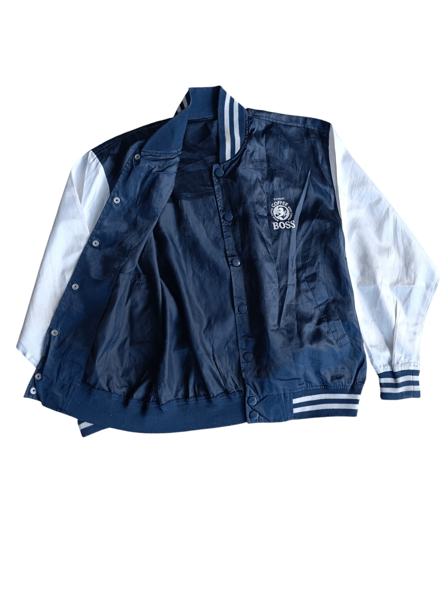 Japanese Brand VINTAGE 🔥 Big Logo Suntory Coffee Boss Satin Jacket SW01 Size US XL / EU 56 / 4 - 11 Thumbnail