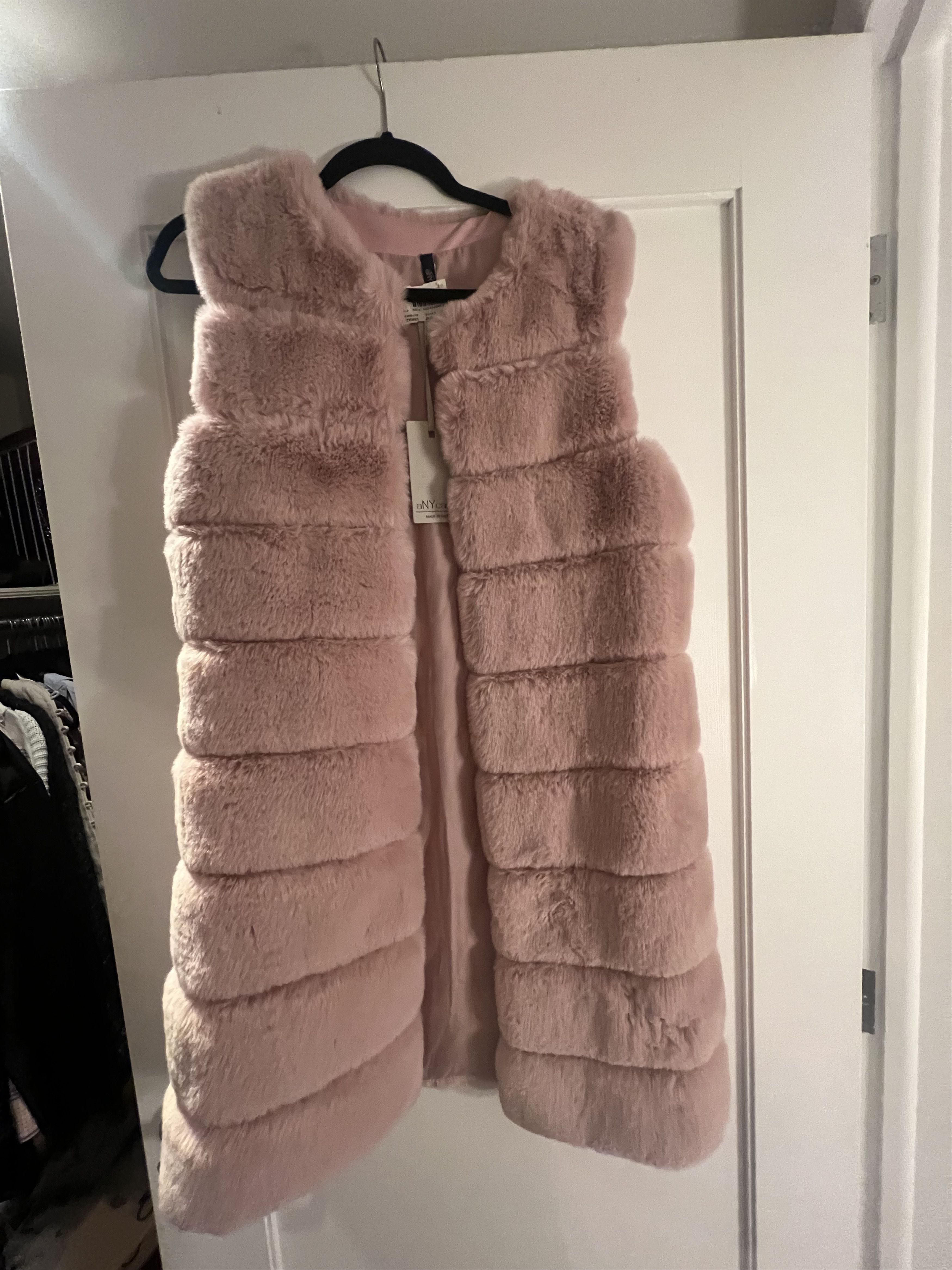 Other Pink Italian Faux Fur Long Vest Size S / US 4 / IT 40 - 1 Thumbnail