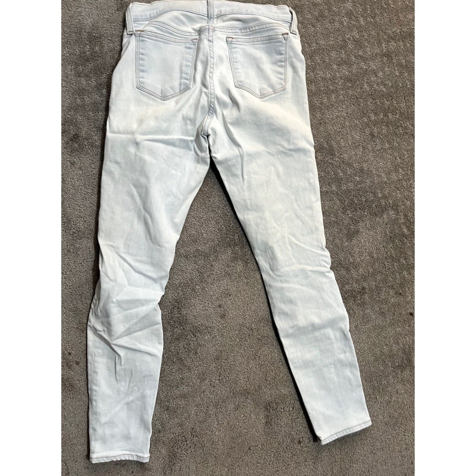 Vintage J Crew Toothpick Skinny Jeans solid Light Blue Summer Size 27 Ankle Size 27" / US 4 / IT 40 - 4 Thumbnail
